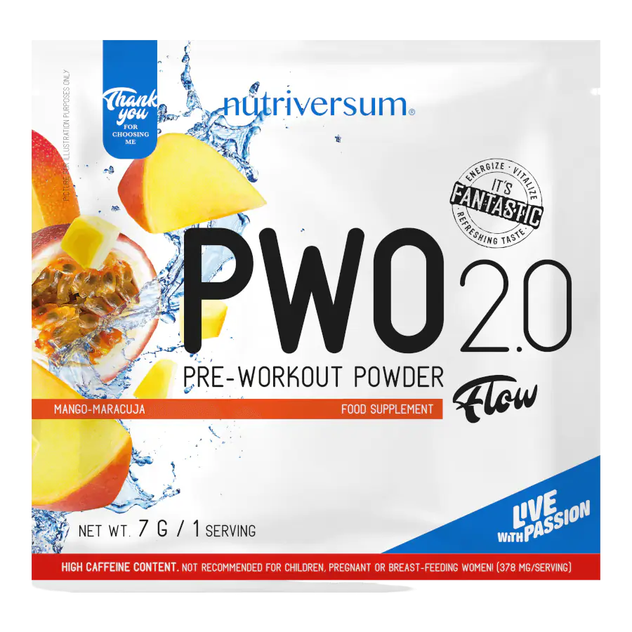 PWO 2.0 - 7g - FLOW - Nutriversum - mangó-maracuja