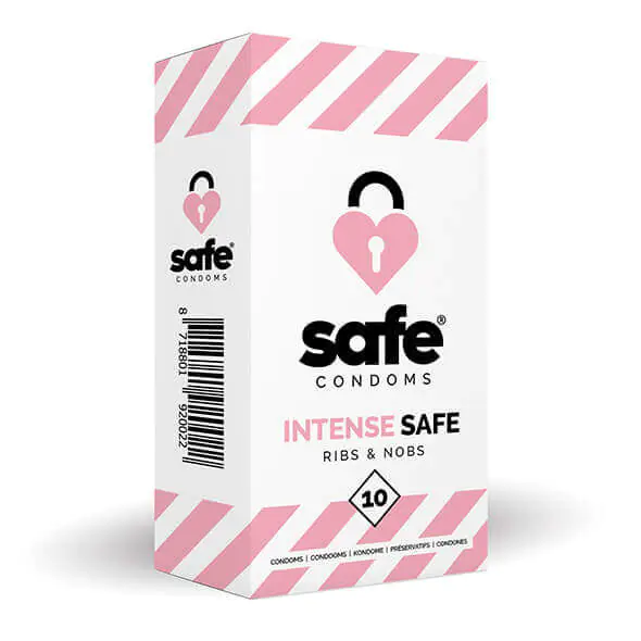 SAFE Intense Safe - bordázott-pontozott óvszer