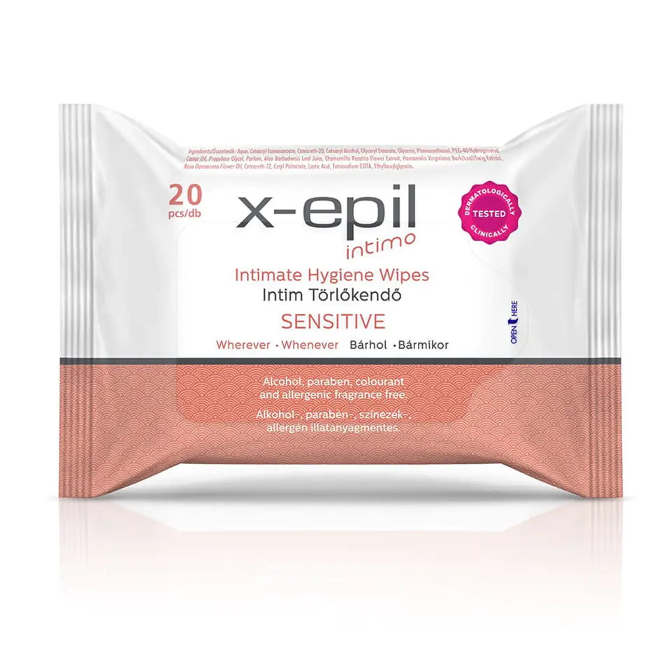 X-Epil Intimo Sensitive - intim törlőkendő