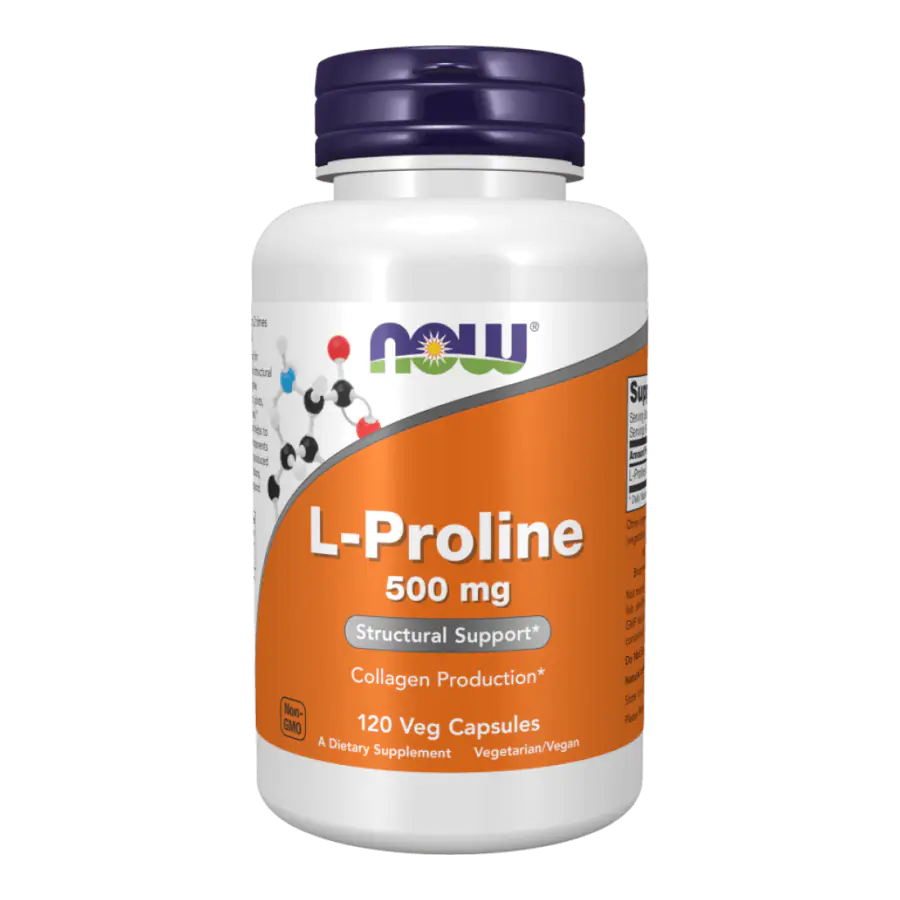 L-Proline 500 mg - 120 vegán kapszula - NOW Foods
