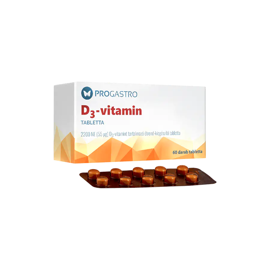 ProGastro D3 vitamin - 2200 NE (55 μg) D3-vitamint tartalmazó speciális étrend-kiegészítő tabletta (60 db)