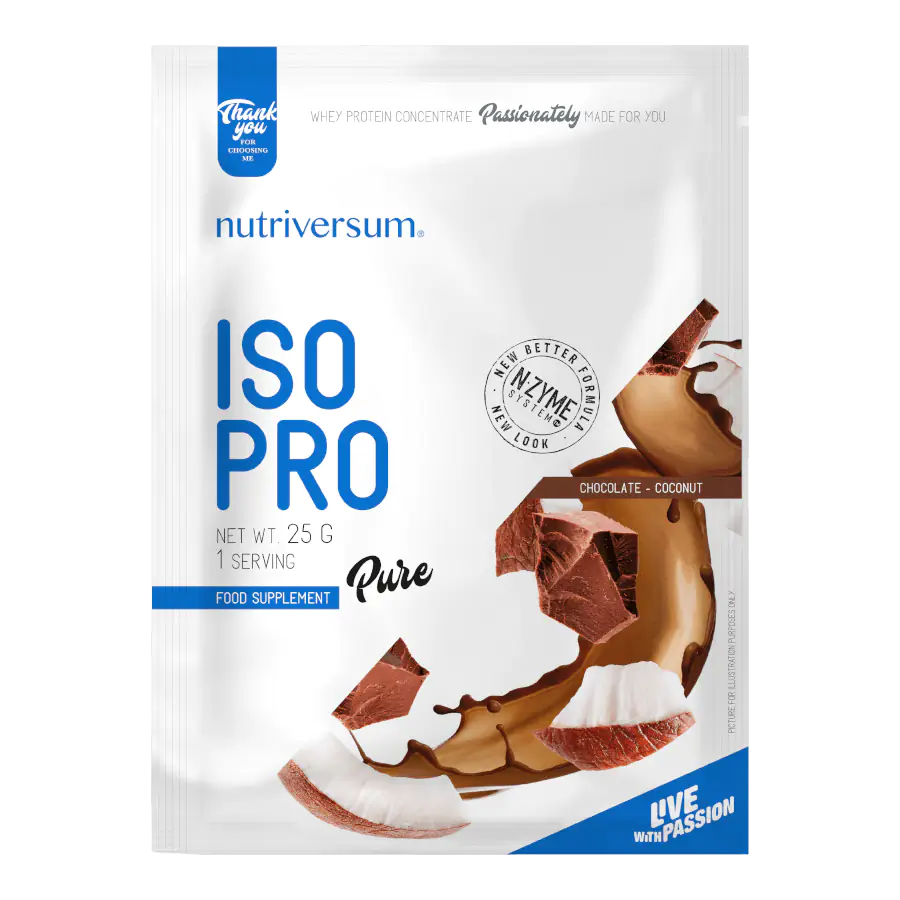 ISO PRO - 25 g - PURE - Nutriversum - csokoládé-kókusz