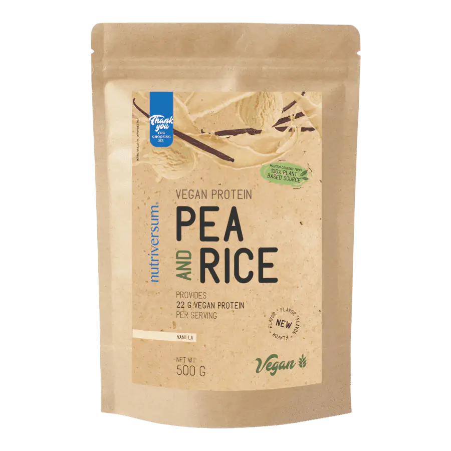 Pea &amp; Rice Vegan Protein - 500g - VEGAN - Nutriversum - vanília (új ízesítés)