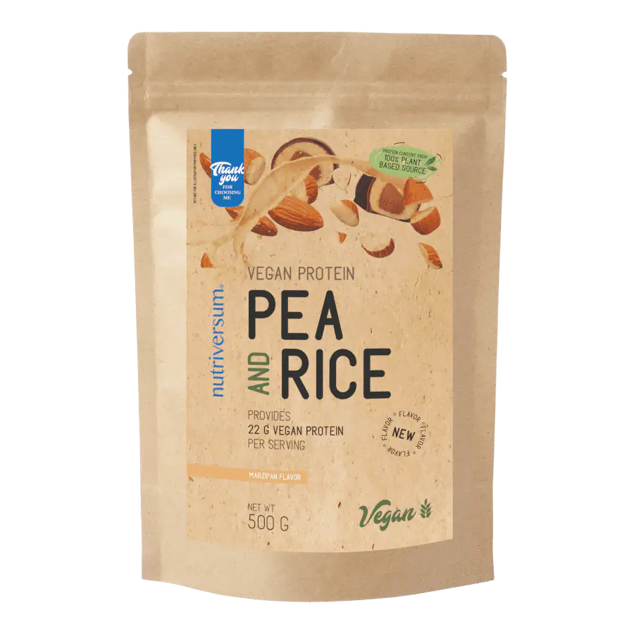 Pea &amp; Rice Vegan Protein - 500g - VEGAN - Nutriversum - marcipán (új ízesítés)