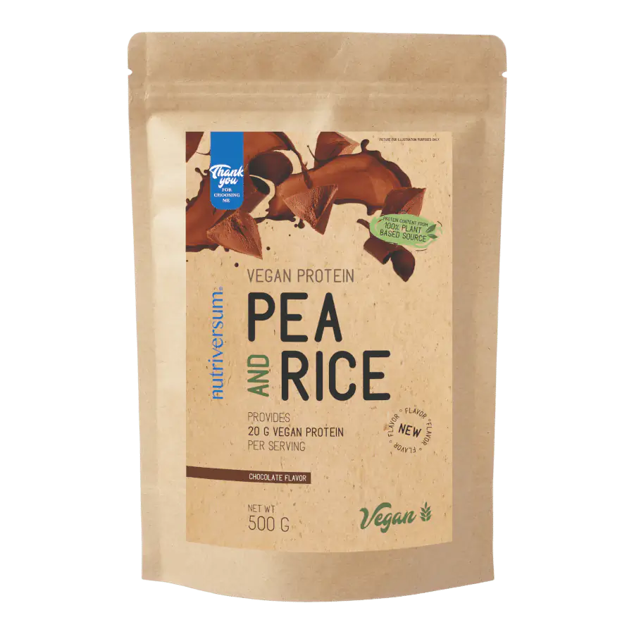 Pea &amp; Rice Vegan Protein - 500g - VEGAN - Nutriversum - csokoládé (új ízesítés)