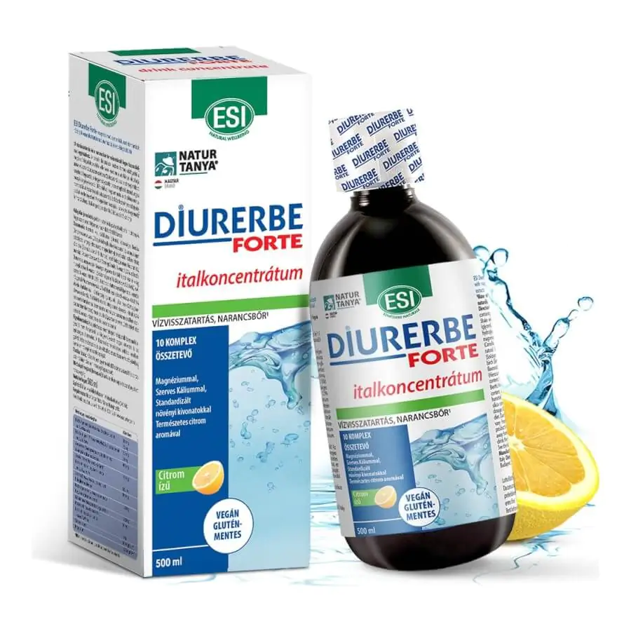 Diurerbe Forte italkoncentrátum, Vízvisszatartás és cellulit ellen - 500ml - citrom - ESI