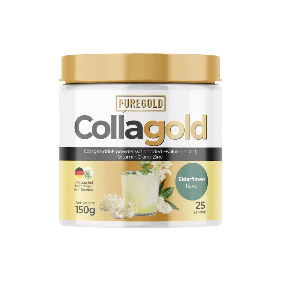 CollaGold Marha és Hal kollagén italpor hialuronsavval - Eldelflower - 150g - PureGold