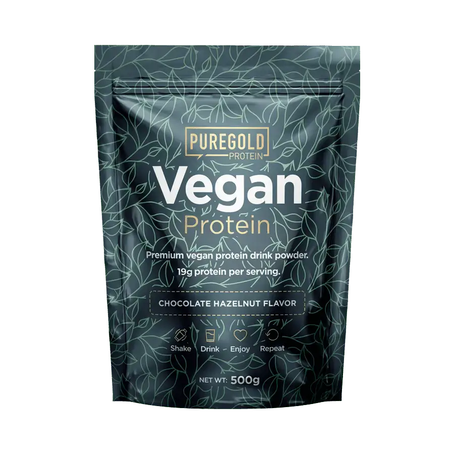 Vegan Protein ízesített növényi fehérje italpor - 500 g - PureGold - mogyorós csokoládé