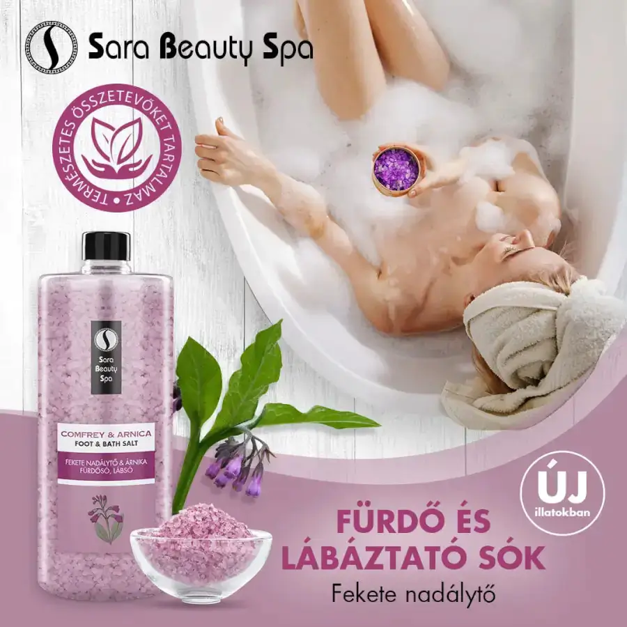 Regeneráló fürdősó - Árnika és Feketenadálytő - 1320g - Sara Beauty Spa