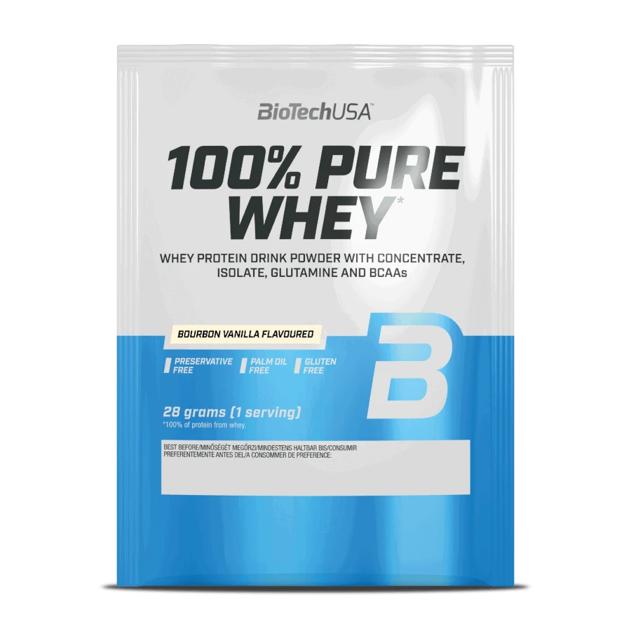 100% Pure Whey tejsavó fehérjepor - bourbon vanília - 28g - BioTech USA