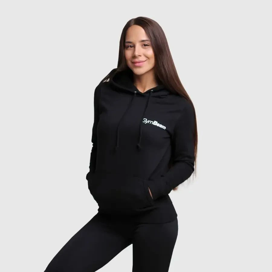 PRO Hoodie fekete női pulóver - (L) - GymBeam