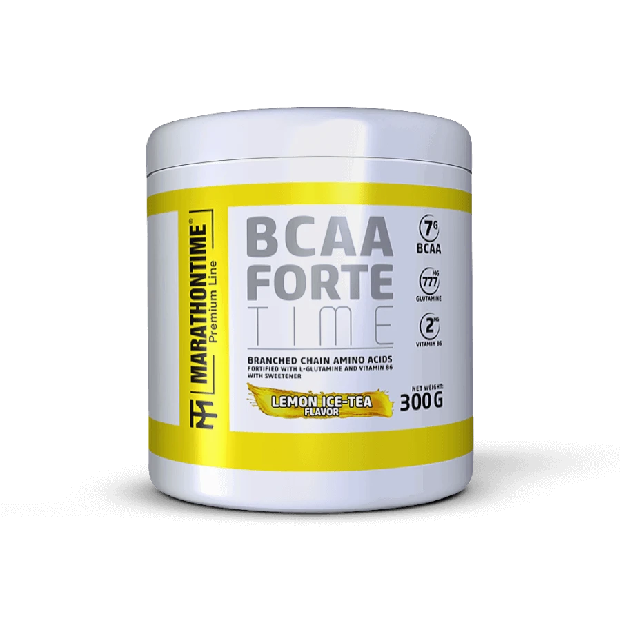 BCAA Forte Time Glutaminnal és B6-Vitaminnal - 300 g - citromos jeges-tea - Marathontime