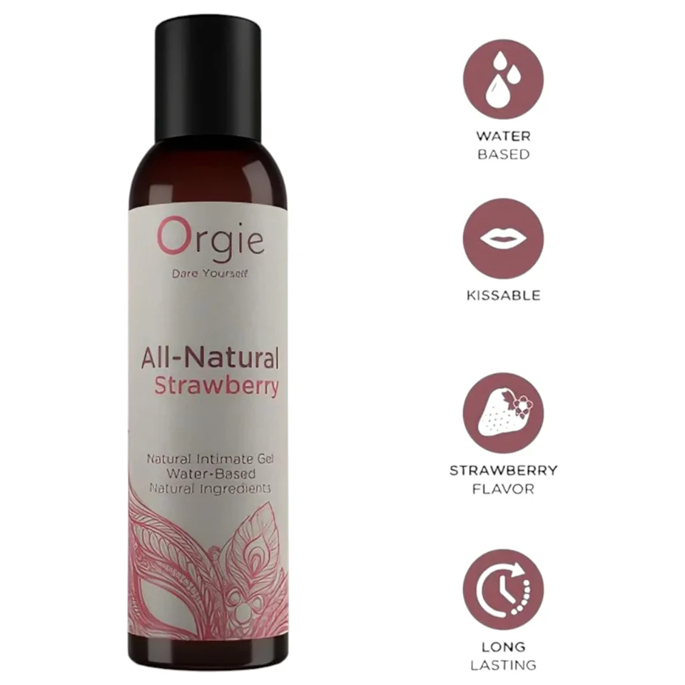 Orgie All Natural - vízbázisú síkosító gél - eper