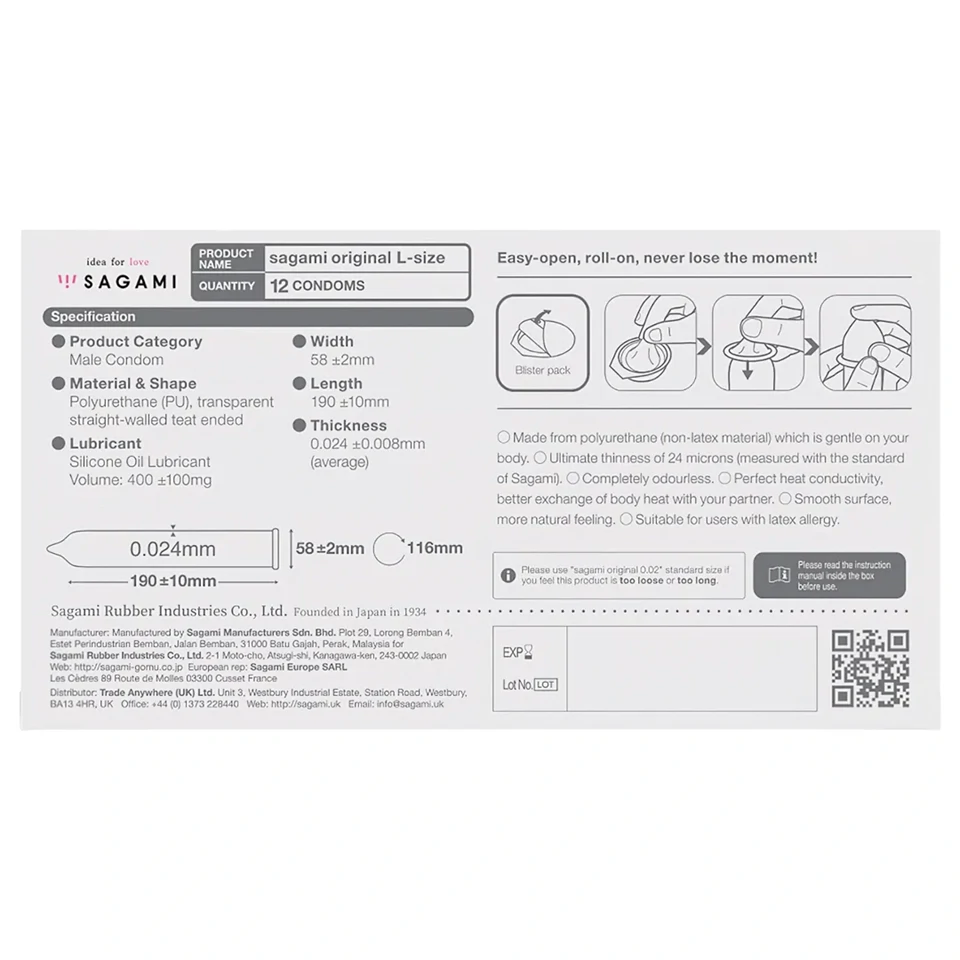 Sagami Original 0,02 L - óvszer - 58mm