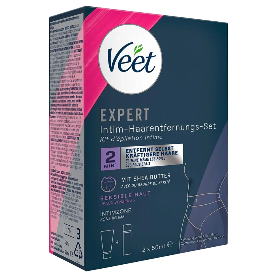 Veet - intim szőrtelenítő krém és hidratáló hab nőknek (50+50ml)