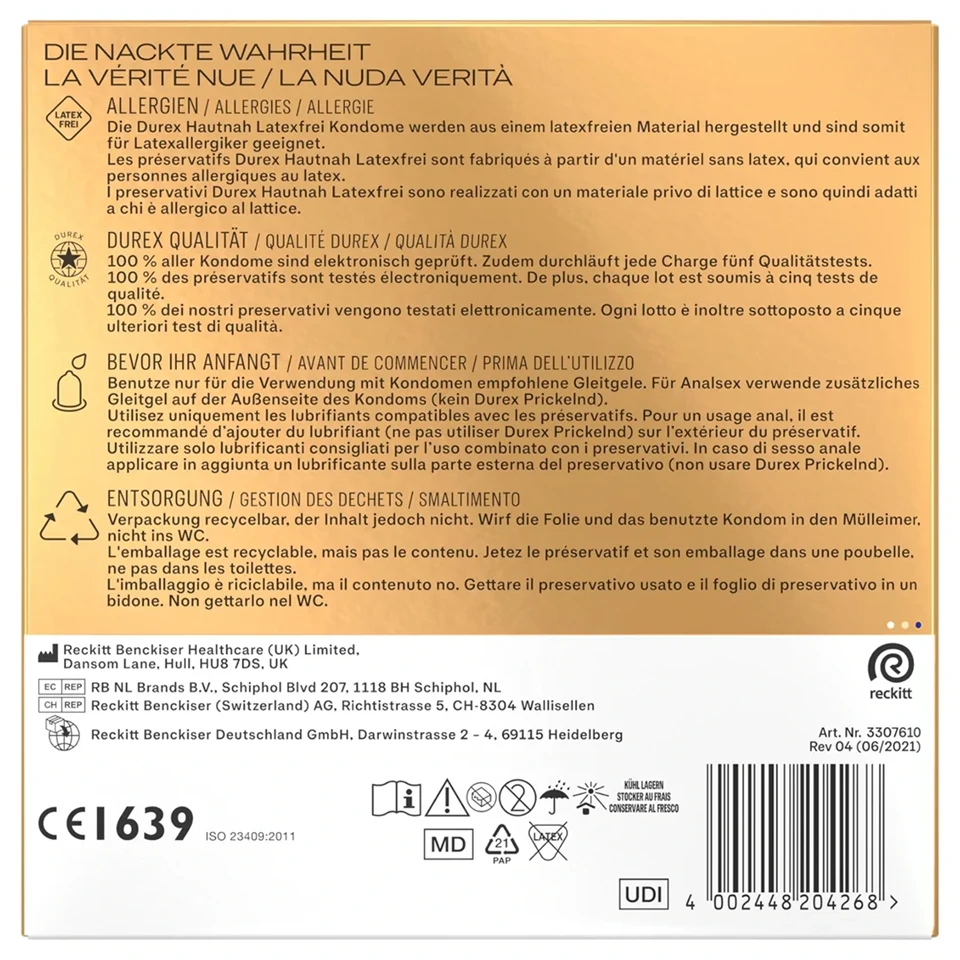 Durex Hautnah - latex mentes óvszer