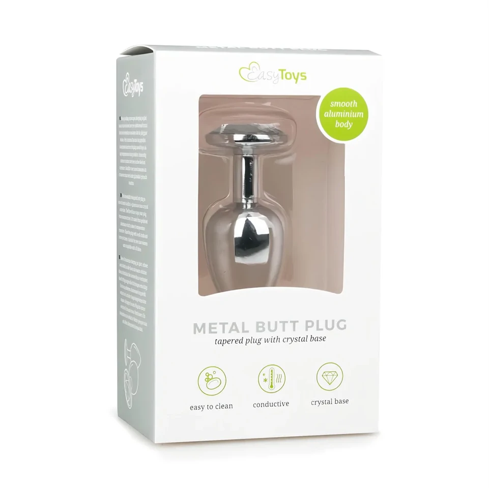 EasyToys - fém anál plug (ezüst-fehér)