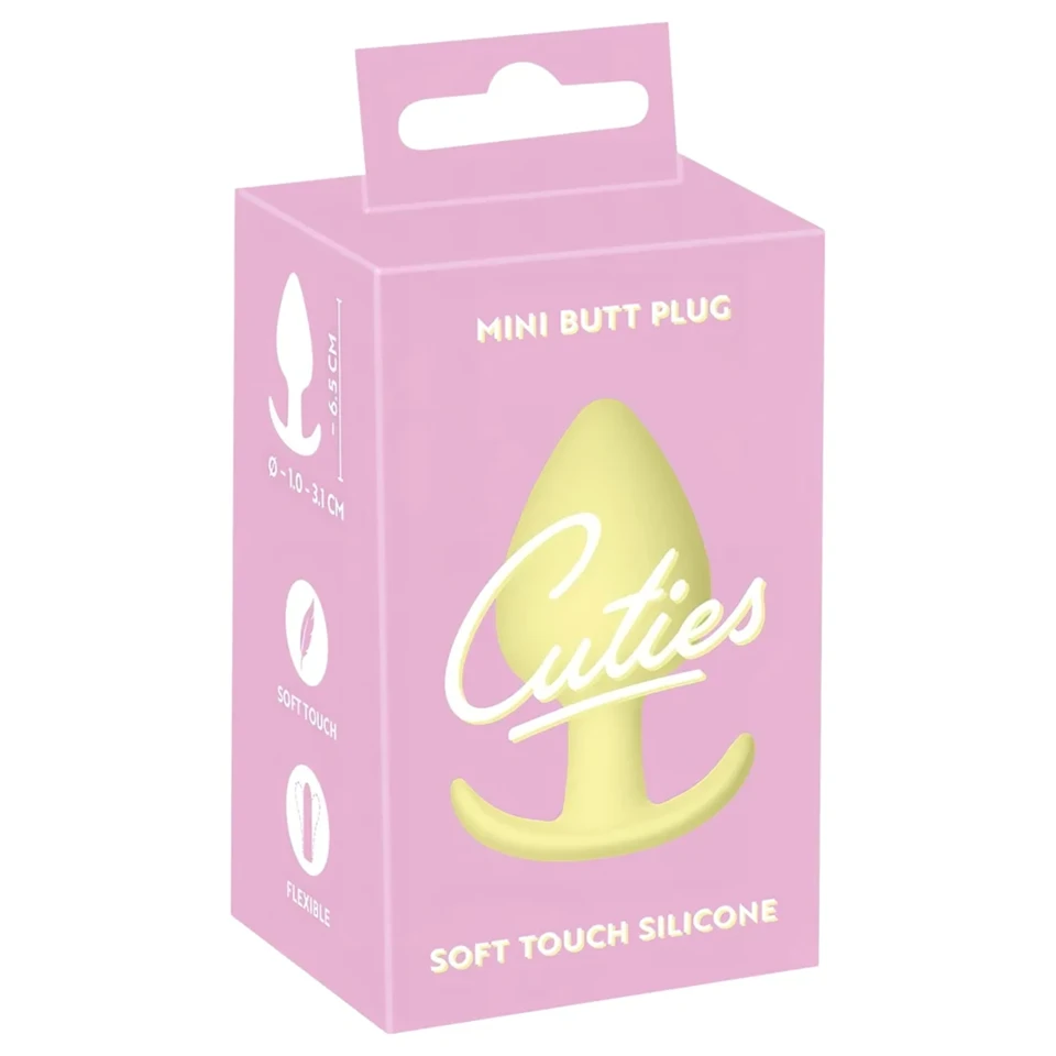 Cuties Mini Butt Plug - szilikon anál plug (sárga, 3,1 cm)