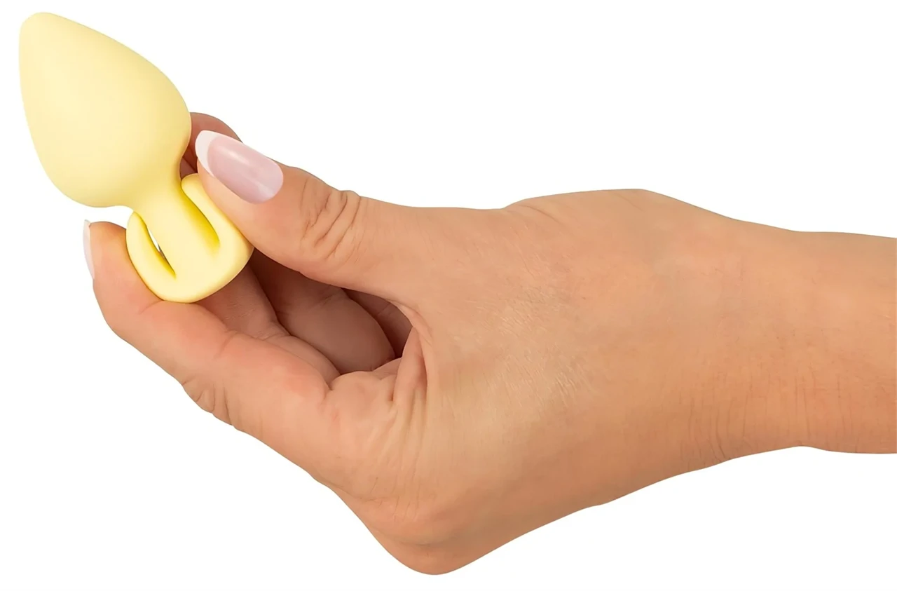 Cuties Mini Butt Plug - szilikon anál plug (sárga, 3,1 cm)