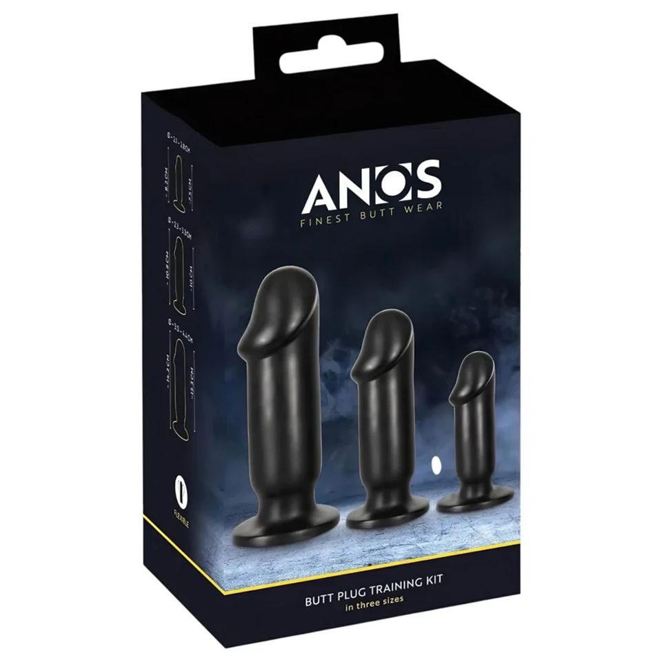 Anos Training Kit - anál plug szett (3 részes, fekete)