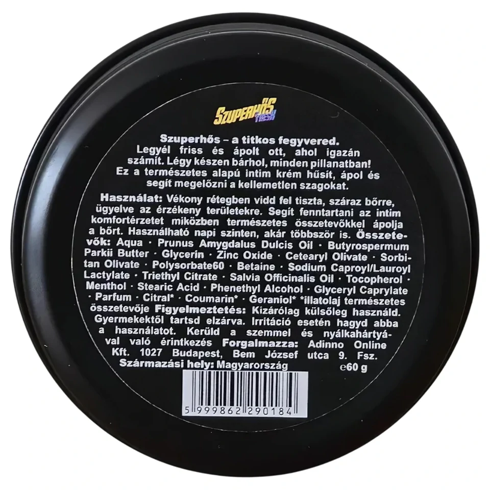 Szuperhős Fresh - intim krémdezodor férfiaknak (60 g)