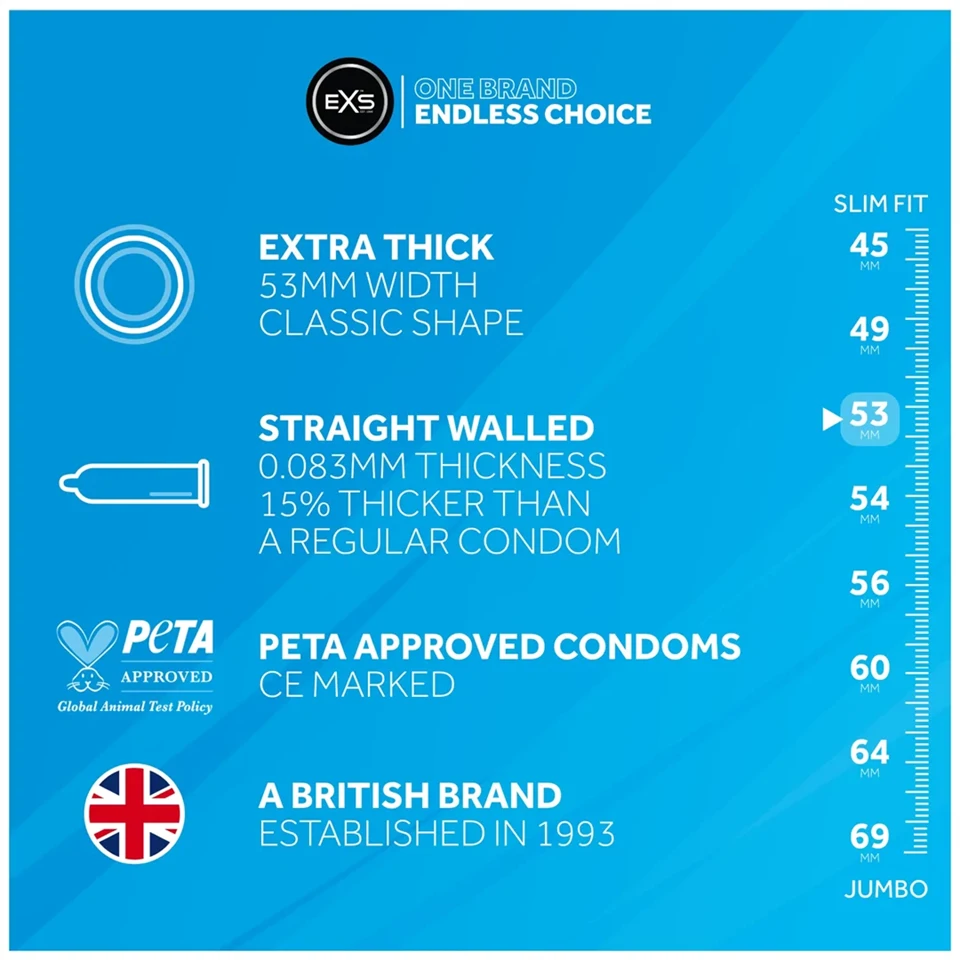 EXS Extra Thick - vastag falú óvszer (12 db)