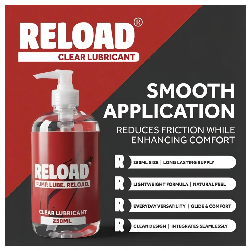 Reload - átlátszó vízbázisú síkosító pumpás flakonban