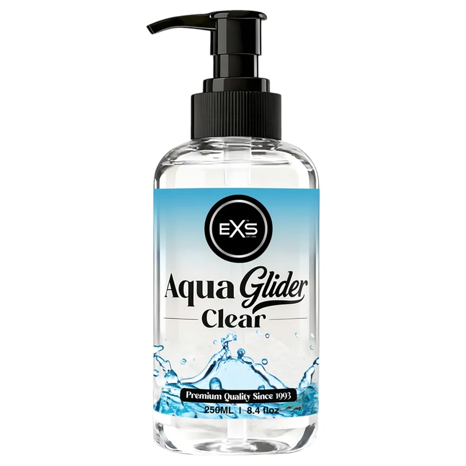 EXS AquaGlider Clear - átlátszó vízbázisú síkosító pumpás flakonban