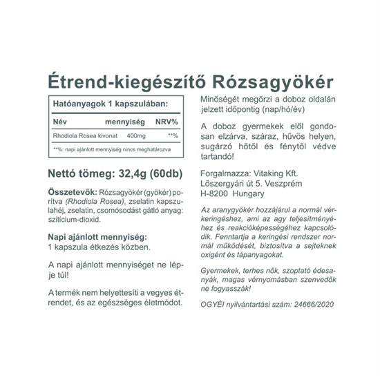 Aranygyökér kivonat 400mg - 60 kapszula - Vitaking