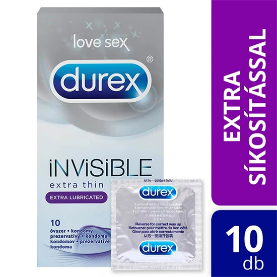 Durex Invisible Extra Thin - extra síkos óvszer (10db) -