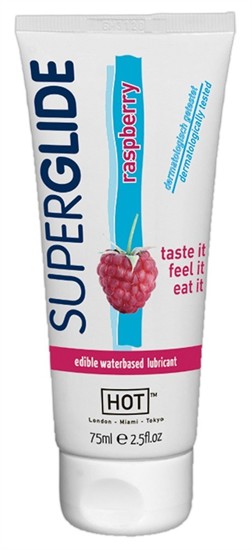 HOT Superglide Málna - ehető síkosító [75 ml]