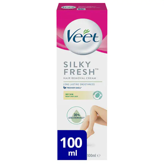 Veet Silk & Fresh - szőrtelenítő krém száraz bőrre - sheavaj-liliom