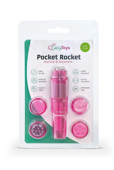 Easytoys Pocket Rocket - vibrátoros szett - pink (5 részes)