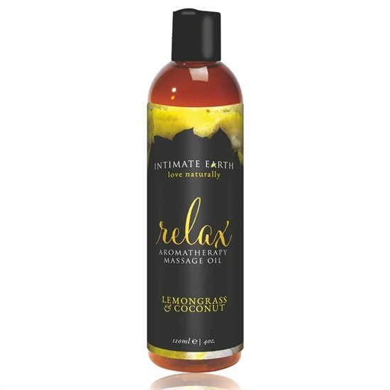 Intimate Earth Relax - nyugtató masszázsolaj - citromfű-kókusz [120 ml]