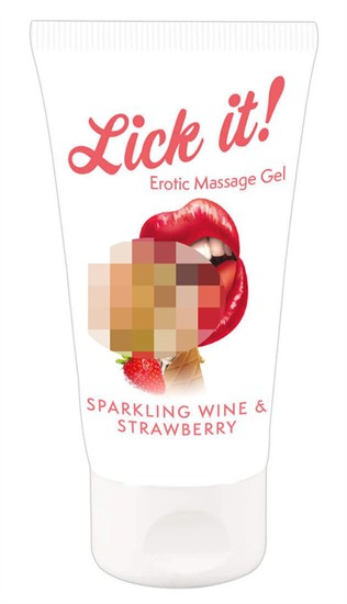 Lick it! - 2in1 ehető síkosító - pezsgő-eper [50 ml]