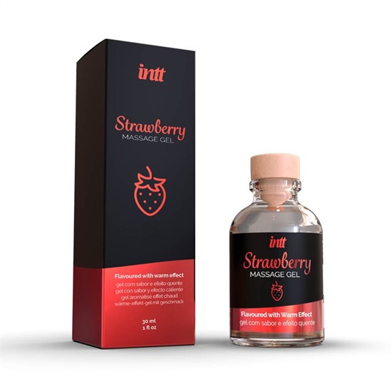Intt Cosmetics MASSAGE GEL STRAWBERRY GLASS BOTTLE 30ML + BOX
