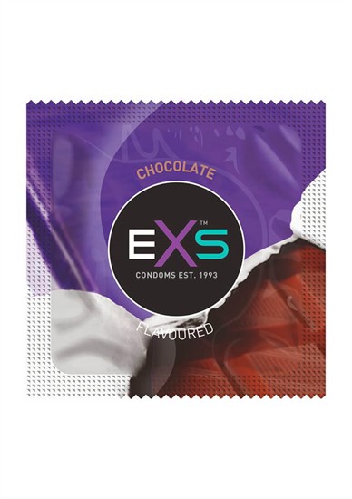 EXS Hot Chocolate - óvszer csoki ízesítéssel - fekete (100 db) [100 db]