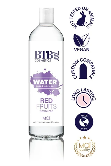 BTB WATER BASED FLAVORED RED FRUITS LUBRICANT 250ML