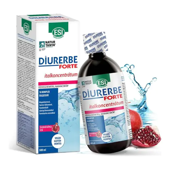 Diurerbe Forte italkoncentrátum, Vízvisszatartás és cellulit ellen - 500ml - gránátalma - ESI