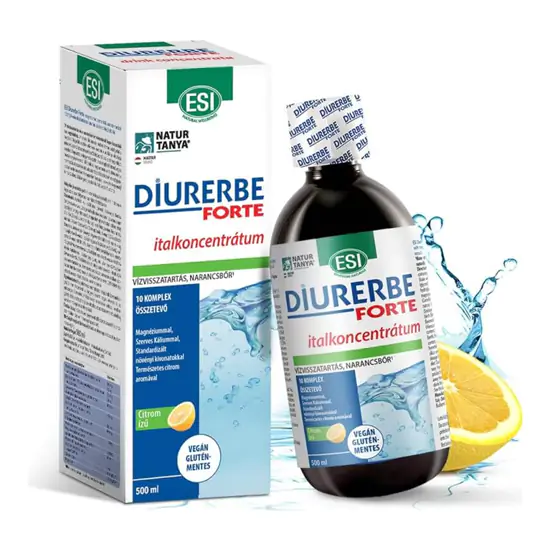 Diurerbe Forte italkoncentrátum, Vízvisszatartás és cellulit ellen - 500ml - citrom - ESI