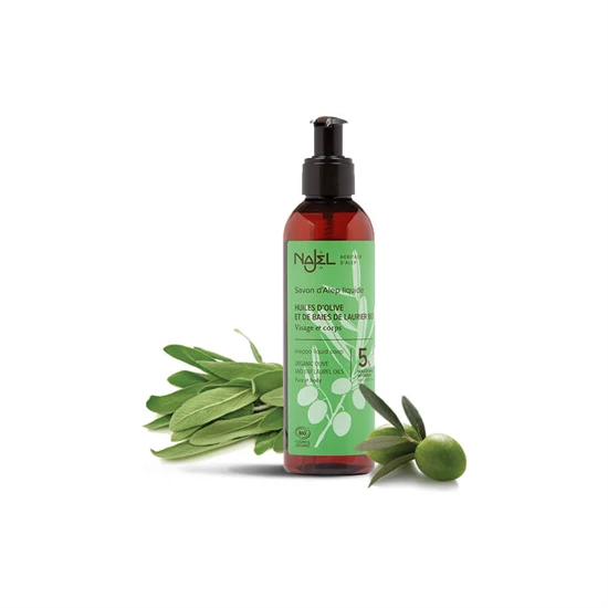 Bio, folyékony szíriai színszappan. Arcra, testre, hajra, sőt házi kedvencek fürdetésére is! - 200 ml - Najel