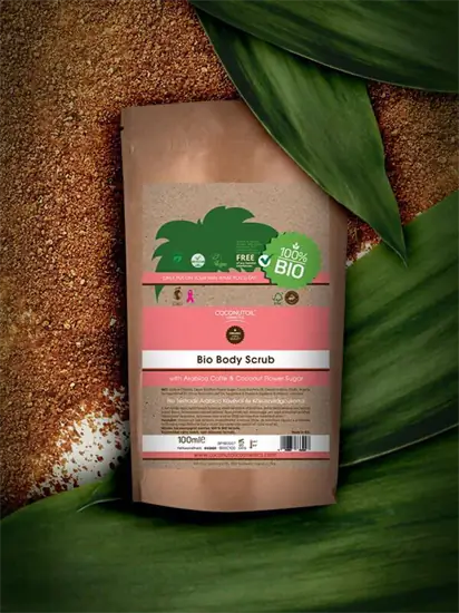 Bio Testradír Arabica kávéval &amp; Kókuszvirágcukorral - 80 ml - Coconutoil Cosmetics