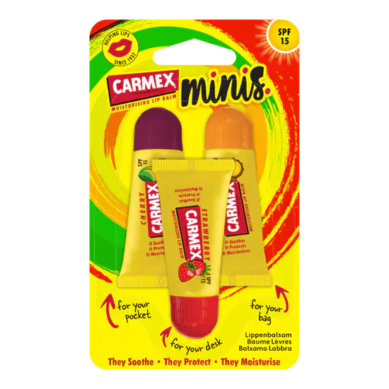CARMEX Mini Pack (Eper, Cseresznye, Ananász-Menta) - 3x5g