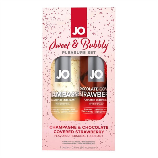 JO System Sweet & Bubble - ízes síkosító szett - pezsgő-csokis eper (2db) [120 ml]
