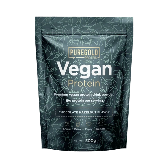 Vegan Protein ízesített növényi fehérje italpor - 500 g - PureGold - mogyorós csokoládé