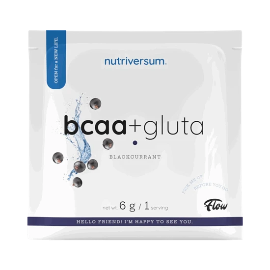 BCAA + GLUTA - 6 g - fekete ribizli - Nutriversum