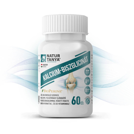 Kalcium-Biszglicinát - világszabadalommal védett BioPerine és D3-vitamin - 60 tabletta - Natur Tanya [60 tabletta]