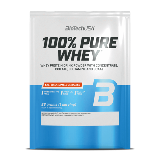 100% Pure Whey tejsavó fehérjepor - sós karamell - 28g - BioTech USA [28 g]