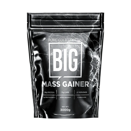 BIG-Mass Gainer tömegnövelő italpor - vanília 3000g - PureGold