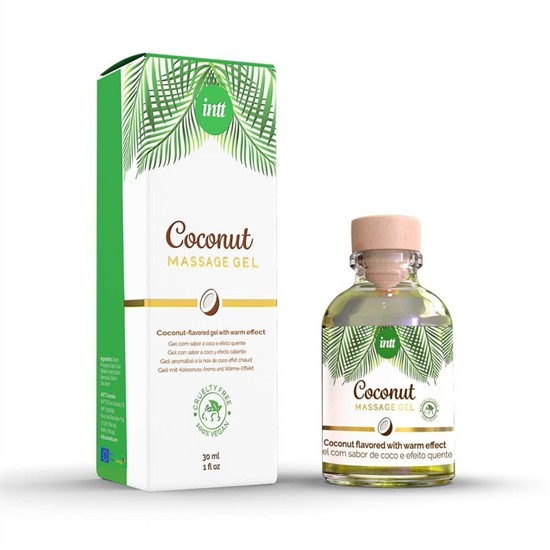 Intt Cosmetics MASSAGE GEL COCONUT VEGAN GLASS BOTTLE 30ML + BOX